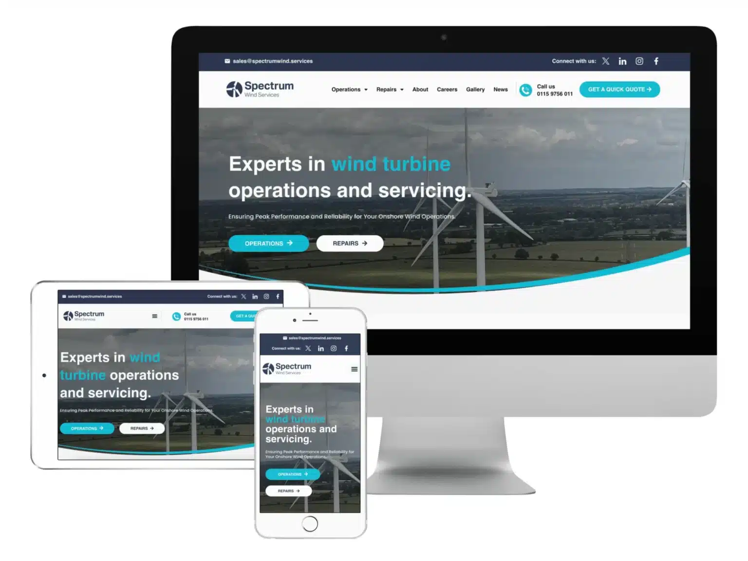 Spectrum Wind Services Mockup SOMS
