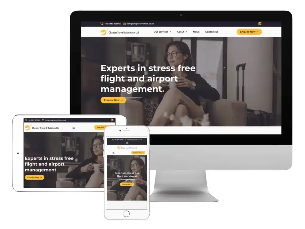 Chapter Aviation Website Mockup