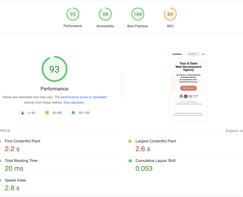 SOMSWeb Page Speed Insights 2